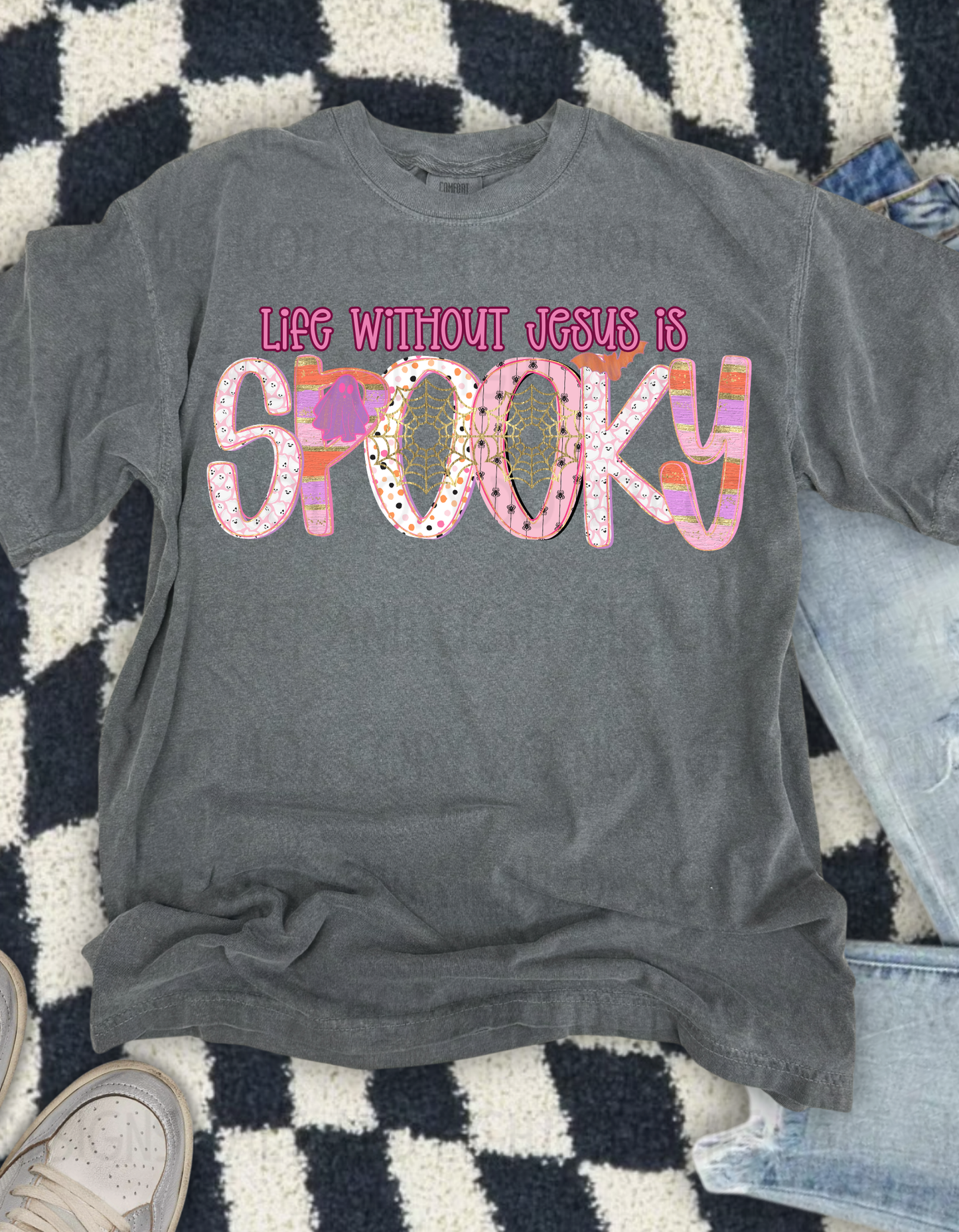 Digital: Life is Spooky without Jesus pink print