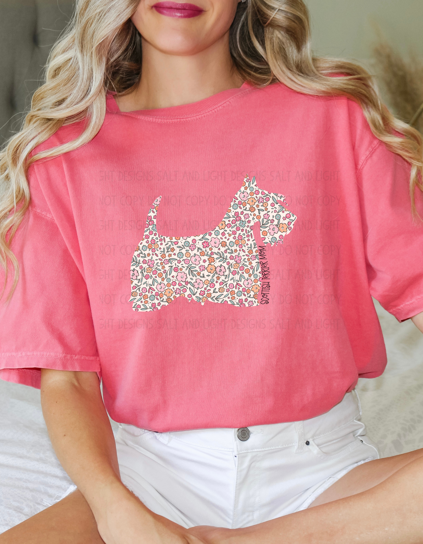 Floral Scotty Mama Print