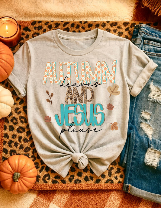Digital: Leopard Autumn Leaves and Jesus Please