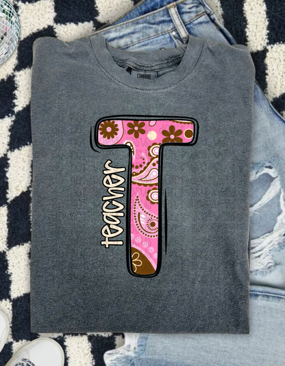 Digital: T is for Teacher Boho